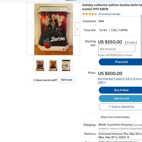 Barbie Holiday Special Barbie 1991 NRFB MINT CONDITION by Mattel Vintage - Picture 11 of 14